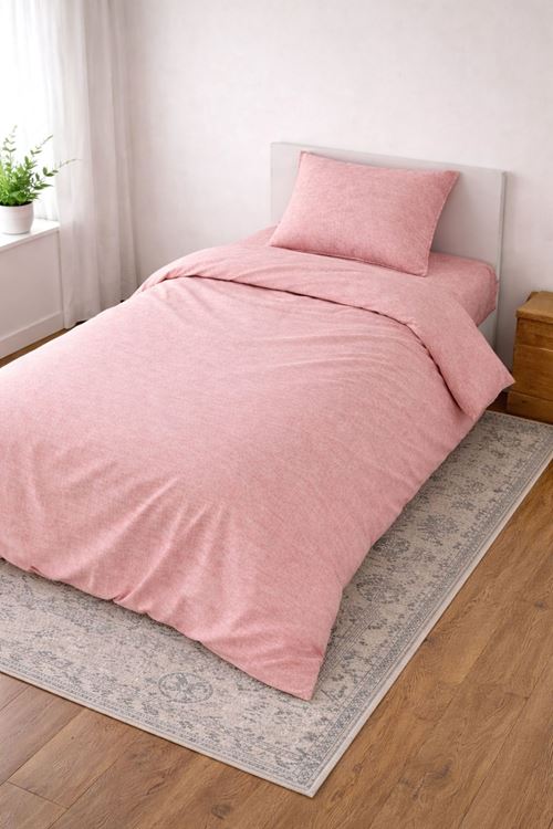 PUDRA PEMBE TEK KİŞİLİK NEVRESİM TAKIMI