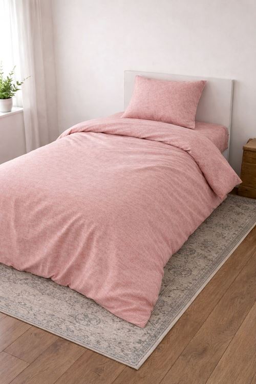 PUDRA PEMBE TEK KİŞİLİK NEVRESİM TAKIMI